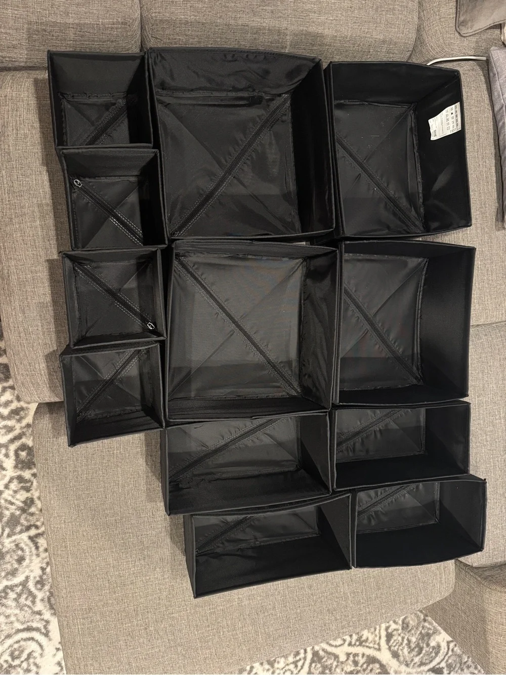 IKEA SKUBB Black Drawer Organizers - Assorted Set of 2